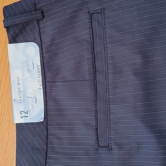 Old Navy Classic Rise, Black with Light blue and white stripes, Size 12 Regular - Picture 5 of 5